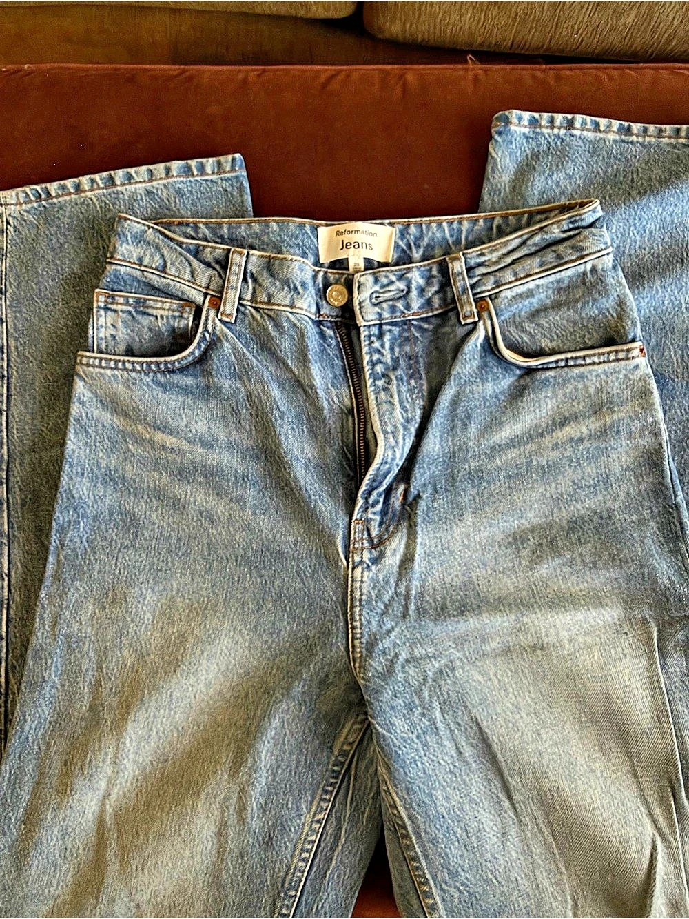 Reformation wilder High Rise Straight Jeans Blue Waist 29